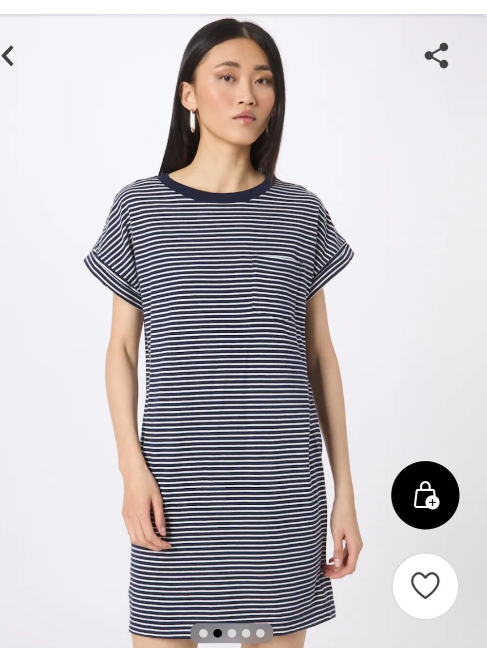 GAP Navy & White Striped T-Shirt Dress | XS Oversized | 100% Cotton | Casual
